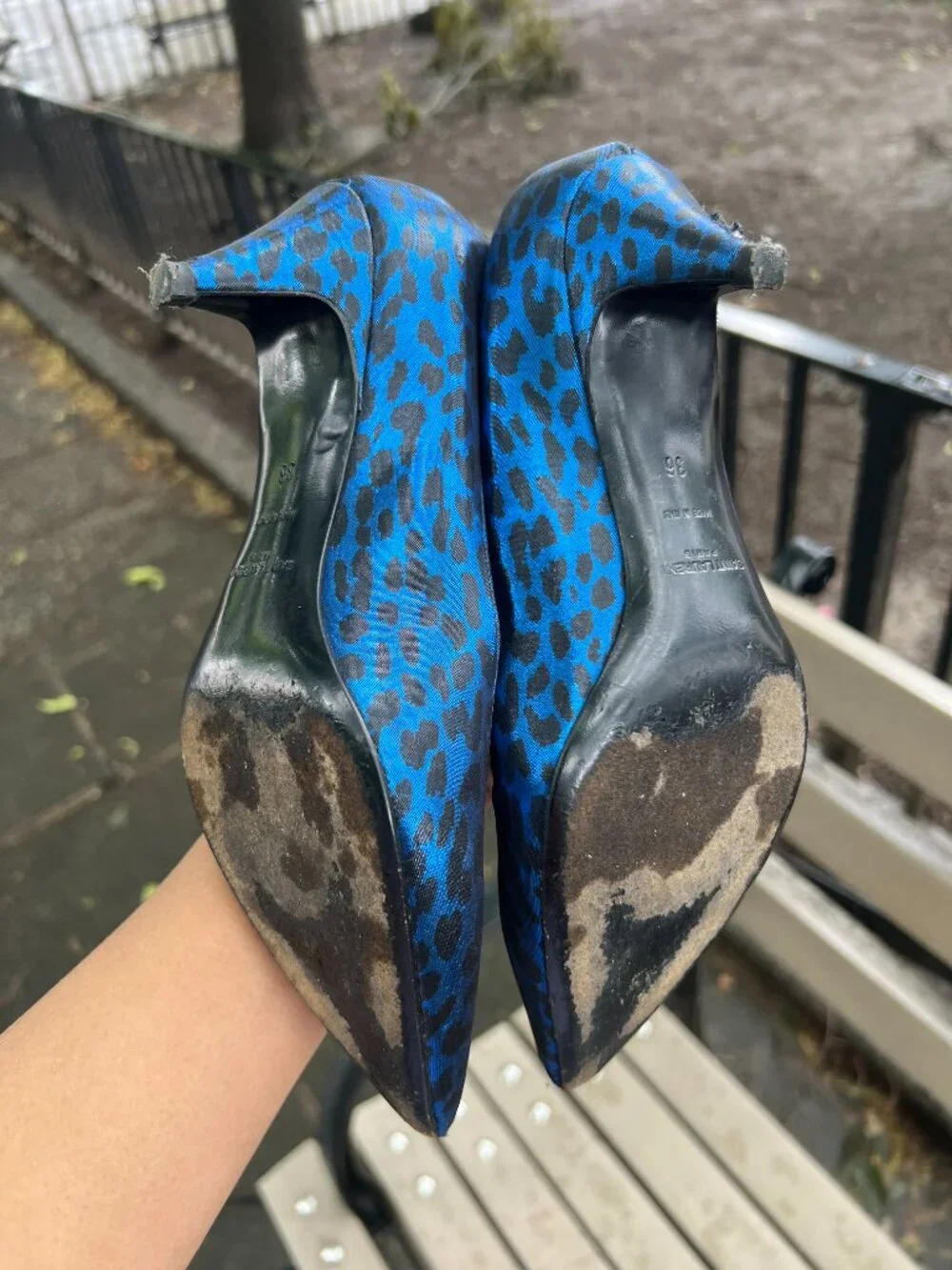 Saint Laurent Paris Blue Leopard Babycat Kitten Heels EU36 YSL Made in Italy - Picture 6 of 6